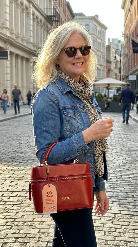 Bolsa Vermelho Carmim - Classe Couro