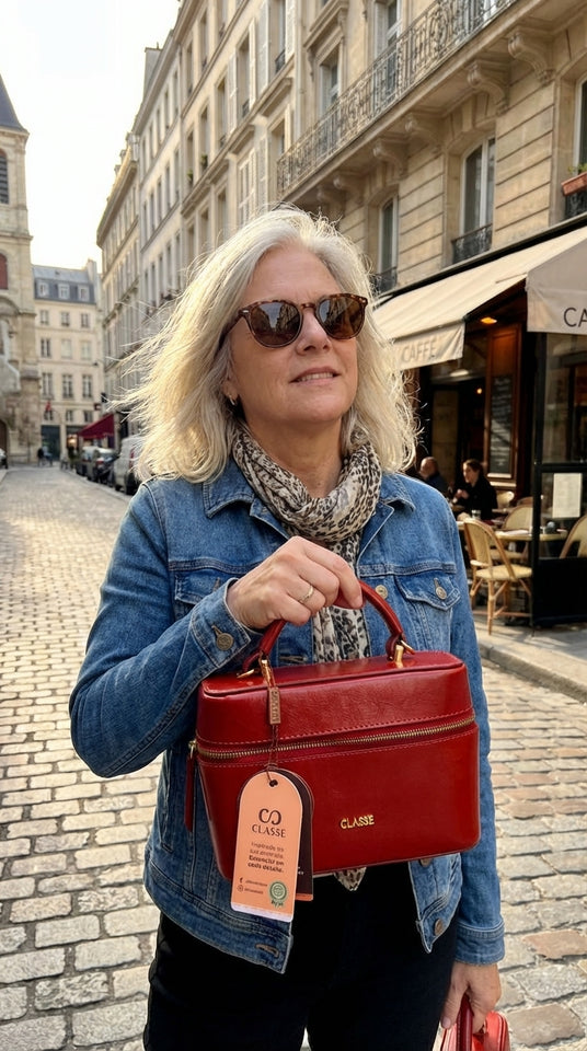 Bolsa Vermelho Carmim - Classe Couro