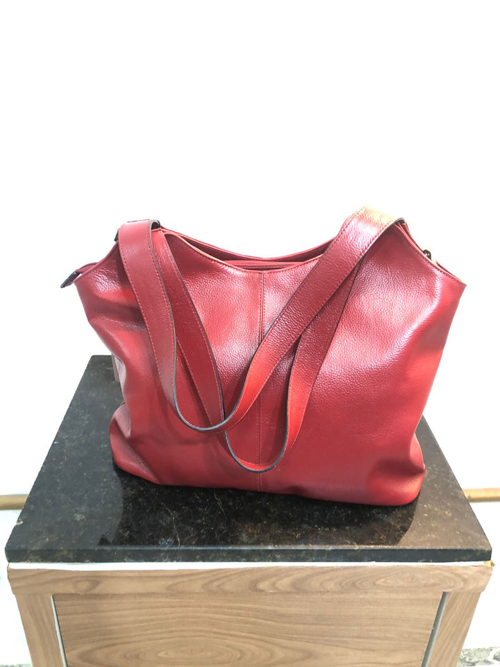 Bolsa Carmim Média - Estilo Couro