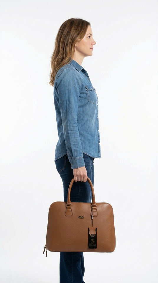 Bolsa Grande Empresarial Estilo Couro